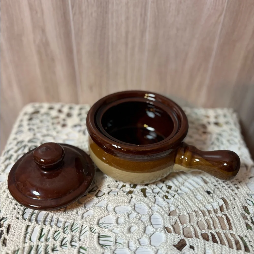 Stoneware Chili French Onion Soup Bowl with Lid And Handle
